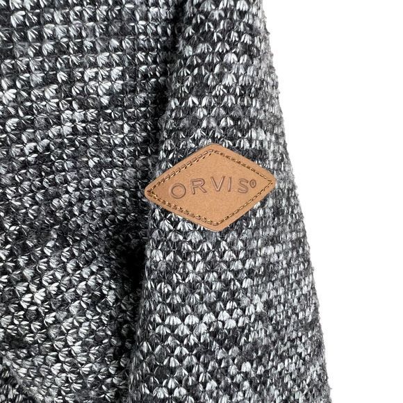 Orvis Mens Gray Sherpa Lined Quarter Zip Pull Over Heavyweight Sweatshirt Large - Picture 3 of 5